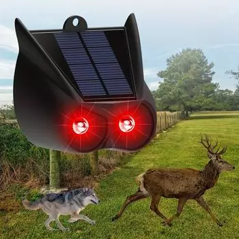 Отпугиватель животных на солнечной батарее, ультразвуковой отпугиватель вредителей для лис, скунсов, енотов, кроликов, кошек, собак, оленей - уличный курятник, фермерское отпугивающее устройство