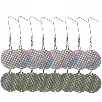 Отражатели для отпугивания птиц, 8 шт., светоотражающие пластиковые диски, инструмент для отпугивания животных 8pcs