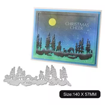 Отражение лесных животных Рамка металлический серебристый трафарет тиснение вырубные штампы для скрапбукинга бумага альбом карты изготовление серебряный