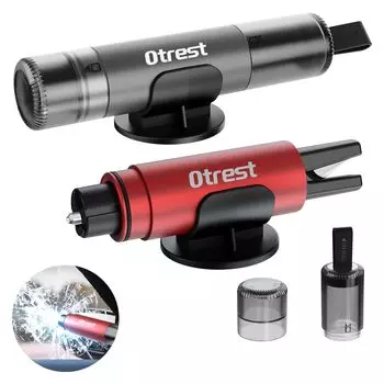OTREST 2 Pieces Emergency Escape Hammer 2in1-1 Second Glass Breaking Escape Hammer & Seatbelt Cutter Car Safety Hammer Red + Silver