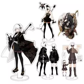 отрицать:Автоматы, аниме, игра, акриловая подставка, модель игрушки для девочек 2B, экшн-фигурка, украшение для стола, коллекционная тарелка для друзей, фанатов, подарки 1