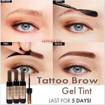 Отрывной гель для бровей Полуперманентный 3D тонирующий крем для бровей Натуральный долговечный гель для бровей Длительный срок действия 24 часа Татуировка для бровей Натуральный темно-коричневого