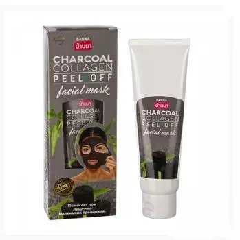 Отшелушивающая маска для лица Banna Алоэ Вера, древесный уголь, мангостин, золотой коллаген, женьшень, коллаген улитки Charcoal 120ml