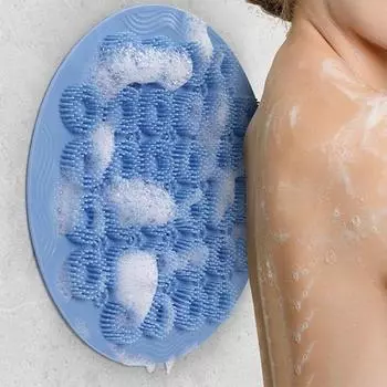 Отшелушивающая массажная щетка для тела, нескользящий коврик для душа, массажная щетка для спины, силиконовая щетка для мытья ног, инструмент для чистки тела, купальный инструмент чёрный