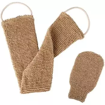 Отшелушивающая перчатка Перчатка из конского волоса Перчатка с отшелушивающей полоской на спине для хаммама Очищает и очищает кожу Естественно удаляет омертвевшую кожу Эффективно для 23x19x2cm