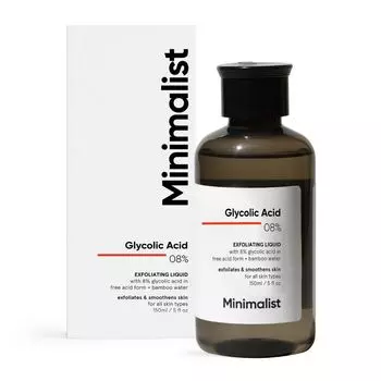 Отшелушивающая жидкость с Гликолевой кислотой 08% (150 мл), Glycolic Acid 08% Exfoliating Liquid, Minimalist
