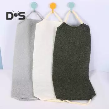 Отшелушивающее банное полотенце, мочалка для спины, мочалка для душа, люфа, портативный отшелушиватель для тела, быстросохнущая ручка, ремень для отшелушивания спины темно-зеленого