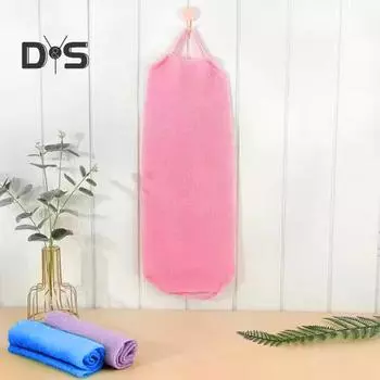 Отшелушивающее банное полотенце, полоска для растирания спины, отшелушивающая салфетка для тела, мочалка для душа, длинная, подвесная, быстросохнущая, дорожная салфетка для мытья спины фиолетовый