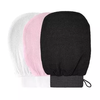 Отшелушивающие перчатки для спины, скраб для омертвевшей кожи, массажные перчатки для лица, прочные многоцветные полотенца для глубокого очищения тела для душа розовый