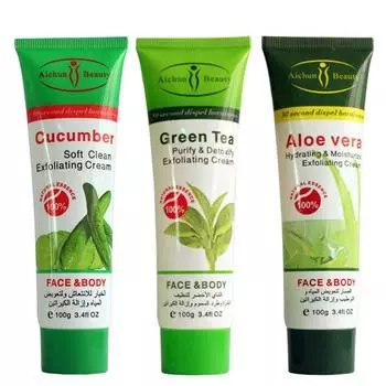 Отшелушивающий гель с зеленым чаем алоэ, мягкий увлажняющий отшелушивающий крем для лица против морщин Green Tea gel