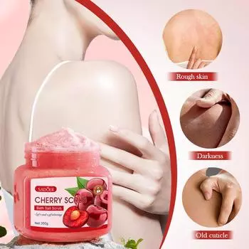 Отшелушивающий скраб Cherry Clean Body Scrub, удаляет омертвевшие клетки кожи и делает кожу гладкой 350ml