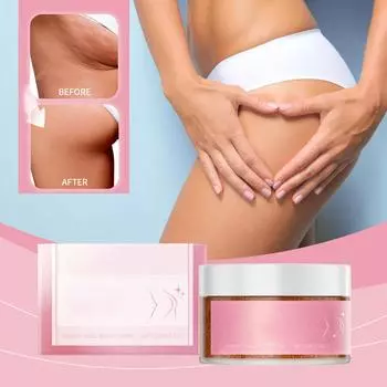 Отшелушивающий скраб для ягодиц эффективно удаляет омертвевшую кожу и осветляет ее. Подходит для всех типов кожи. розовый