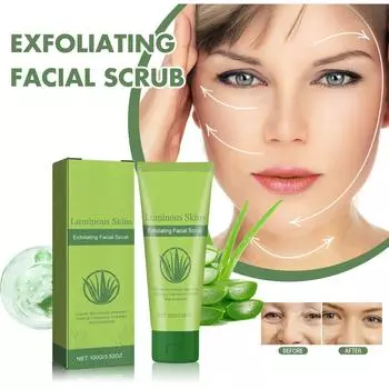 Отшелушивающий скраб с алоэ Очищающий скраб Глубоко очищает загрязнения Освежает нежирную кожу Гладкая, 100 г/3,52 унции One Size белый