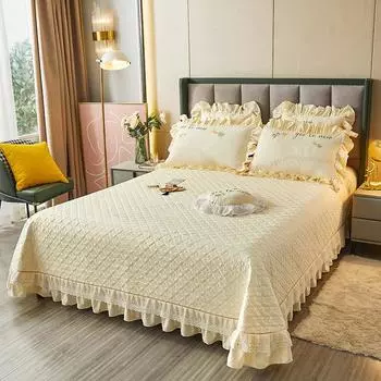 Отшлифованный чехол на кровать, комплект из трех предметов, двухсторонний стеганый стеганый чехол, одеяло с татами, матрас, утолщенный лист 250cmx250cm 1pcs