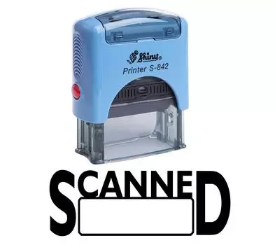 ОТСКАНИРОВАННАЯ самоклеящаяся резиновая печать на заказ блестящая офисная стационарная печать Impression Area 14 mm x 38 mm фиолетовый