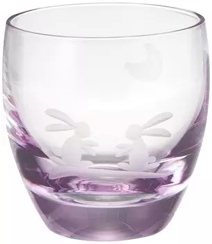 Otsuka Glass Glass Cold Sake Glass Choko Approx. 95ml Kiriko Moon Rabbit Amethyst Made in Japan 11H059-AM