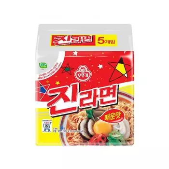 Ottogi Jin Ramyun Spicy 120g, 5 pieces