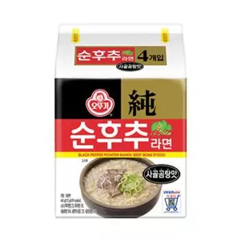 Ottogi Суп из бычьей кости с черным перцем, рамэн, 110 г x 4 шт. (3 варианта) 4PCS