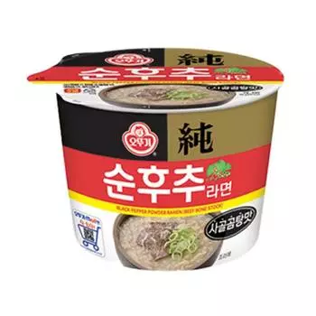 Ottogi Суп из рамэна с черным перцем и бычьей костью, большая чашка, со вкусом 105г (3 варианта) 2PCS