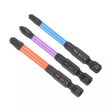 Отвертка бита специальная шлицевая 3 шт 65 мм сверло