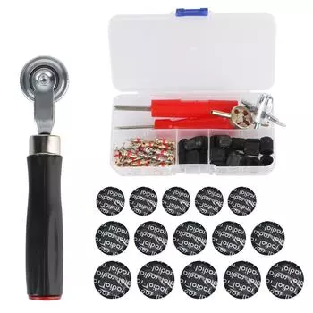 Отвертка для шин Заплатка для ногтей Плёнка для ремонта автомобильных шин Инструмент для ремонта проколов Нажимной стержень колеса Набор инструментов для снятия стержня вентиля шины Инструмент для разборки сердечника 70pcs