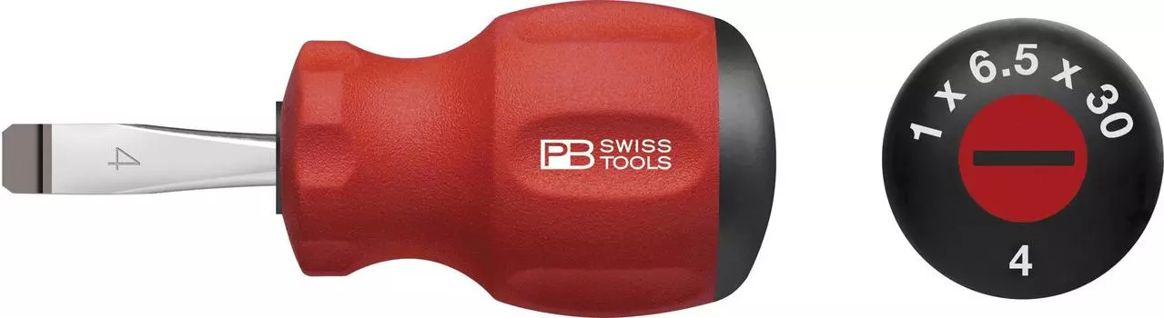 Отвертка с плоской головкой PB SWISS TOOLS Swiss Grip, толщина лезвия, ширина лезвия 8 мм, общая длина 85 мм 1,2X 8135.5-30