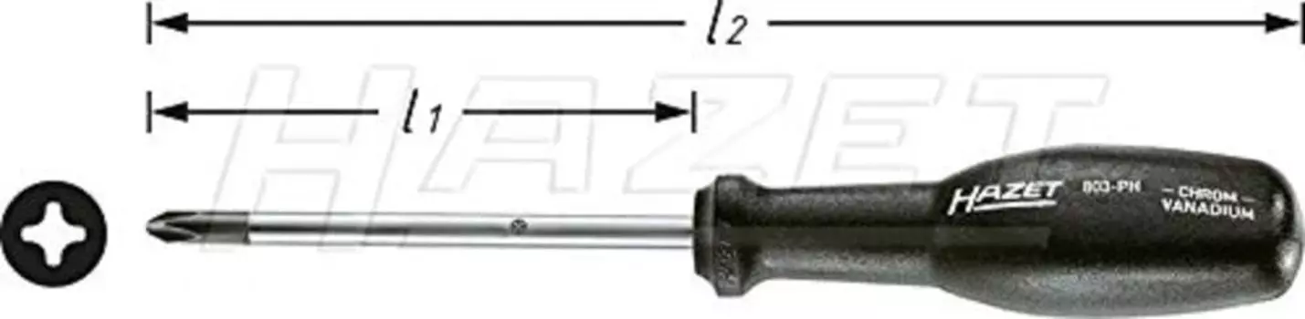 Отвертка с рукояткой из смолы HAZET TRInamic 803PH2
