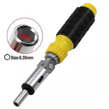 Отвертка с трещоткой, магнитный многофункциональный ручной инструмент жёлтый