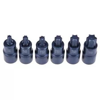 Отвертка Torx Bit 1/2 Адаптер для отверток T30 T35 T40 T45 T50 T55 T60 T70 Ручной инструмент для ремонта головок привода