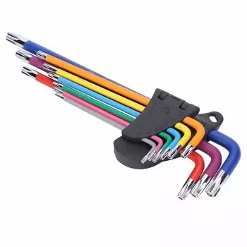 Отвертка Torx Precision Hex Lobe Precision Hex Lobe Wrench Torx Special Hex Star Set of 9 L DIY Bicycle Compatible with Steel Super Colorful Set,