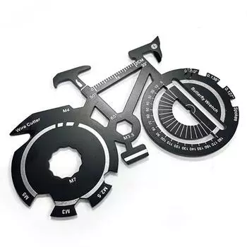 Отвертка Велосипедный мультитул Карточка Инструмент для выживания в форме велосипеда Карточка Инструменты для отдыха на природе чёрный