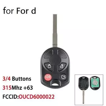 OUCD6000022 для дистанционного ключа автомобиля Ford Key 315 МГц 4 buttons F038 Blade
