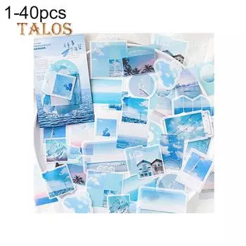 OUGEYA 40 шт., наклейка для скрапбукинга с едой, цветочным пейзажем, сделай сам, дневник, альбом, украшение, наклейка 1