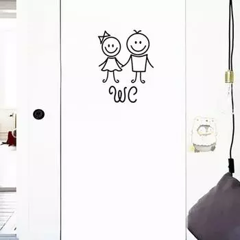 Ougeya магазин мультфильм мальчик девочка туалет туалет дверь стикер на стену туалетная наклейка домашний декор