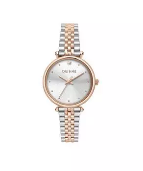 Oui & Me Etoile Двухцветные часы из нержавеющей стали с серебристым циферблатом, кварцевые ME010294, женские