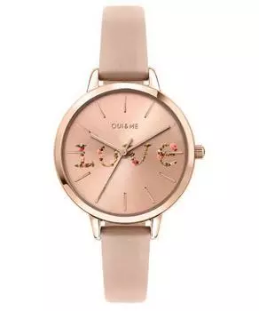 Oui & Me Fleurette Розовое золото Циферблат с солнечными лучами Кожаный ремешок Кварцевые ME010018 Женские часы