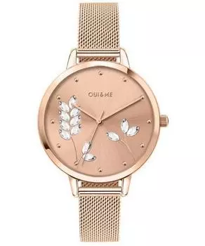 Oui & Me Grande Fleurette Часы женские из нержавеющей стали цвета розового золота, кварцевые ME010155