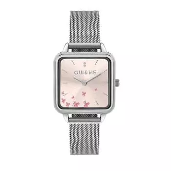 Oui & Me Harmonie Часы женские кварцевые с сетчатым браслетом из нержавеющей стали, розовый циферблат, ME010385 розового золота