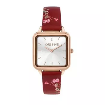 Oui & Me Harmonie Red Ремешок из переработанной кожи Красный циферблат Кварцевые ME010384 Женские часы серебряный