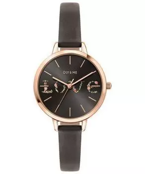 Oui & Me Petite Fleurette Серый циферблат Кожаный ремешок Кварцевые ME010061 Женские часы
