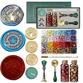 Ouka Direct Mail Sealing Wax Stamp 24 600 Wax Sealing Sealing Sealing Special Color Pen DIY Gift Not Include Set, Set, Colors, Beads, Wax, Stamp,