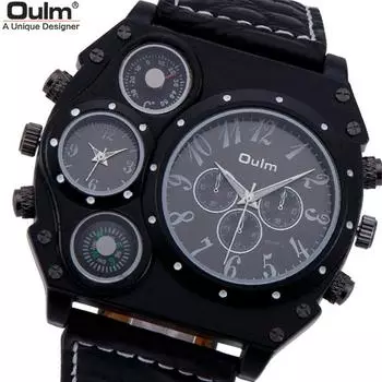 Oulm 2022 Новые деловые кварцевые мужские часы с большим циферблатом, повседневные мужские часы с индивидуальным ремнем, индивидуальные квадратные светящиеся часы