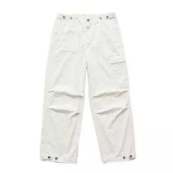 Ouni Eight Молочные брюки карго прямого кроя с высокой посадкой и карманами Ivory White All yards