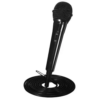 OUNONA Wired Karaoke Microphone, 6.5mm, Black, Handheld Microphone, Compact and Lightweight, for Home Karaoke, Singing, Game Commentary, Live