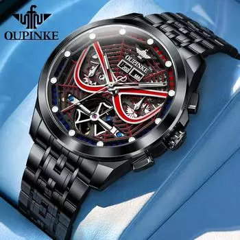 OUPINKE Мужские часы Многофункциональные механические часы Hollow Spider Armor Мужские часы Высококачественные часы
