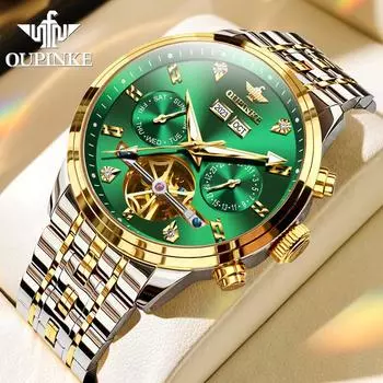 OUPINKE Новые мужские механические часы многофункциональные механические часы высокого класса