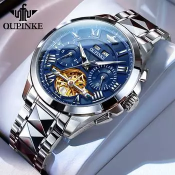 OUPINKE новые лучшие мужские часы, модные водонепроницаемые светящиеся многофункциональные механические часы, элитные часы
