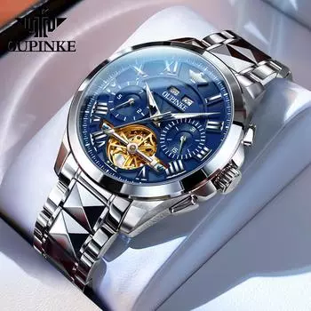 OUPINKE новые лучшие мужские часы, модные водонепроницаемые светящиеся многофункциональные механические часы, элитные часы