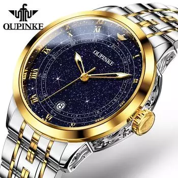 OUPINKE новые лучшие мужские часы Starry Sky автоматические механические часы водонепроницаемые высококачественные часы