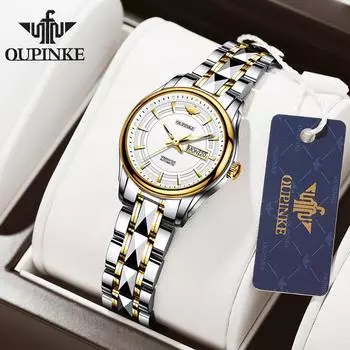 OUPINKE Новые женские часы, полностью автоматические механические часы, простые модные женские часы высокого класса